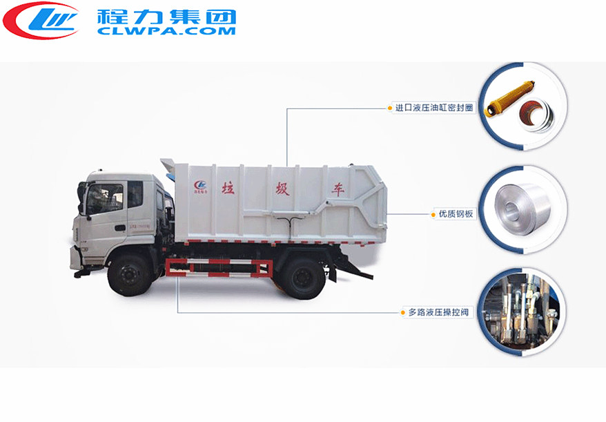 東風嘉運壓縮式對接垃圾車主要部位展示